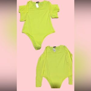 Neon green body suit